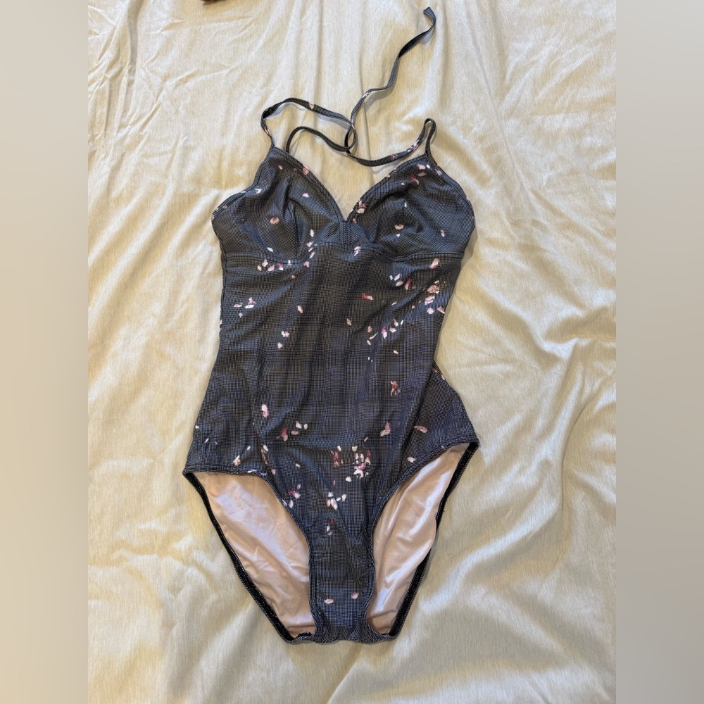 One Piece Swimsuit - Black Floral